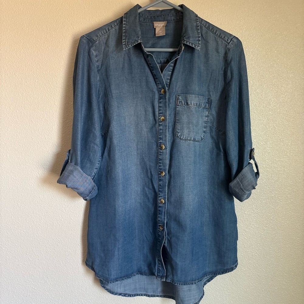 Chico's Lightweight Blue Denim Top